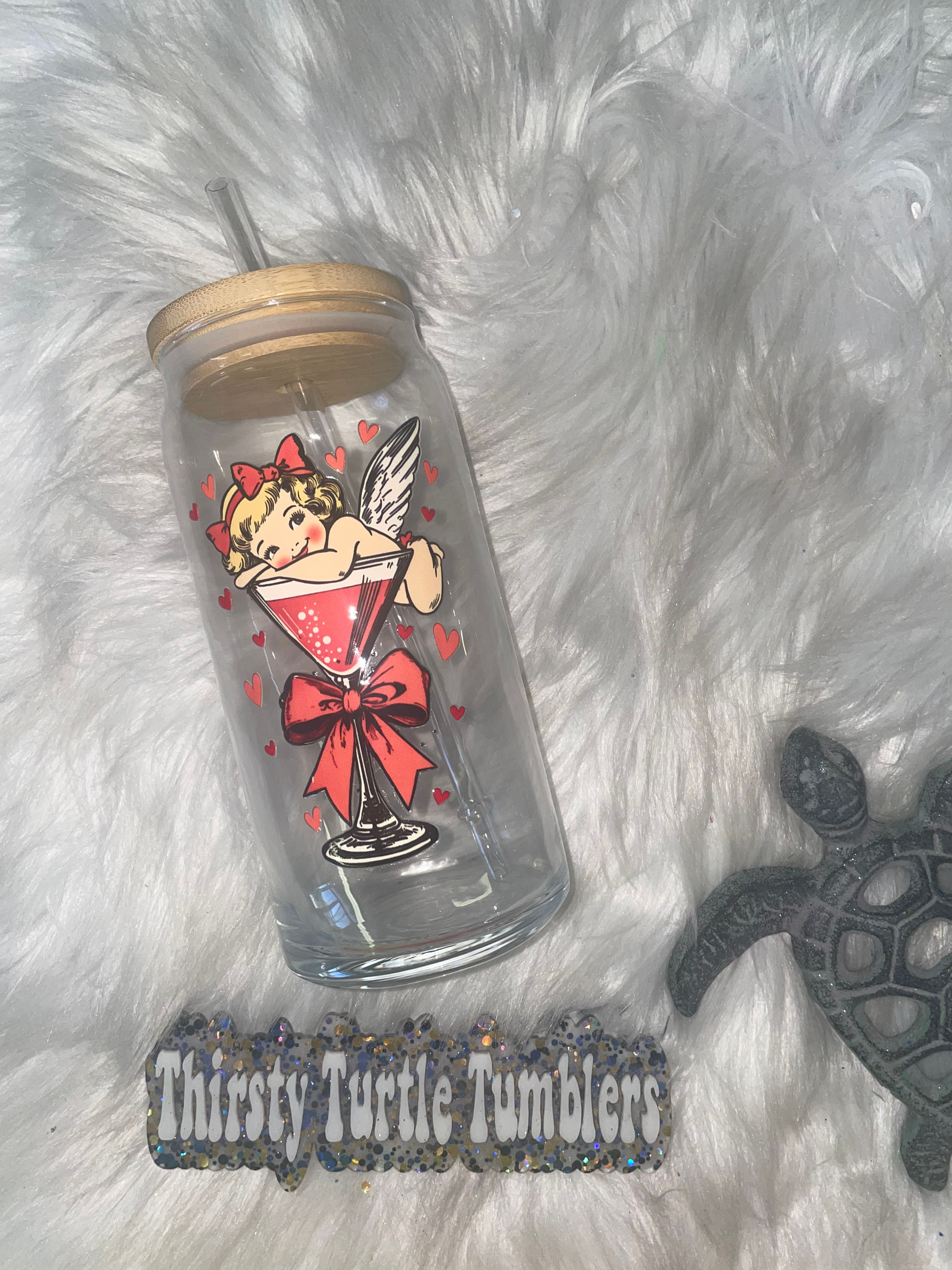 Princess Turtle Glass Can Tumbler #10