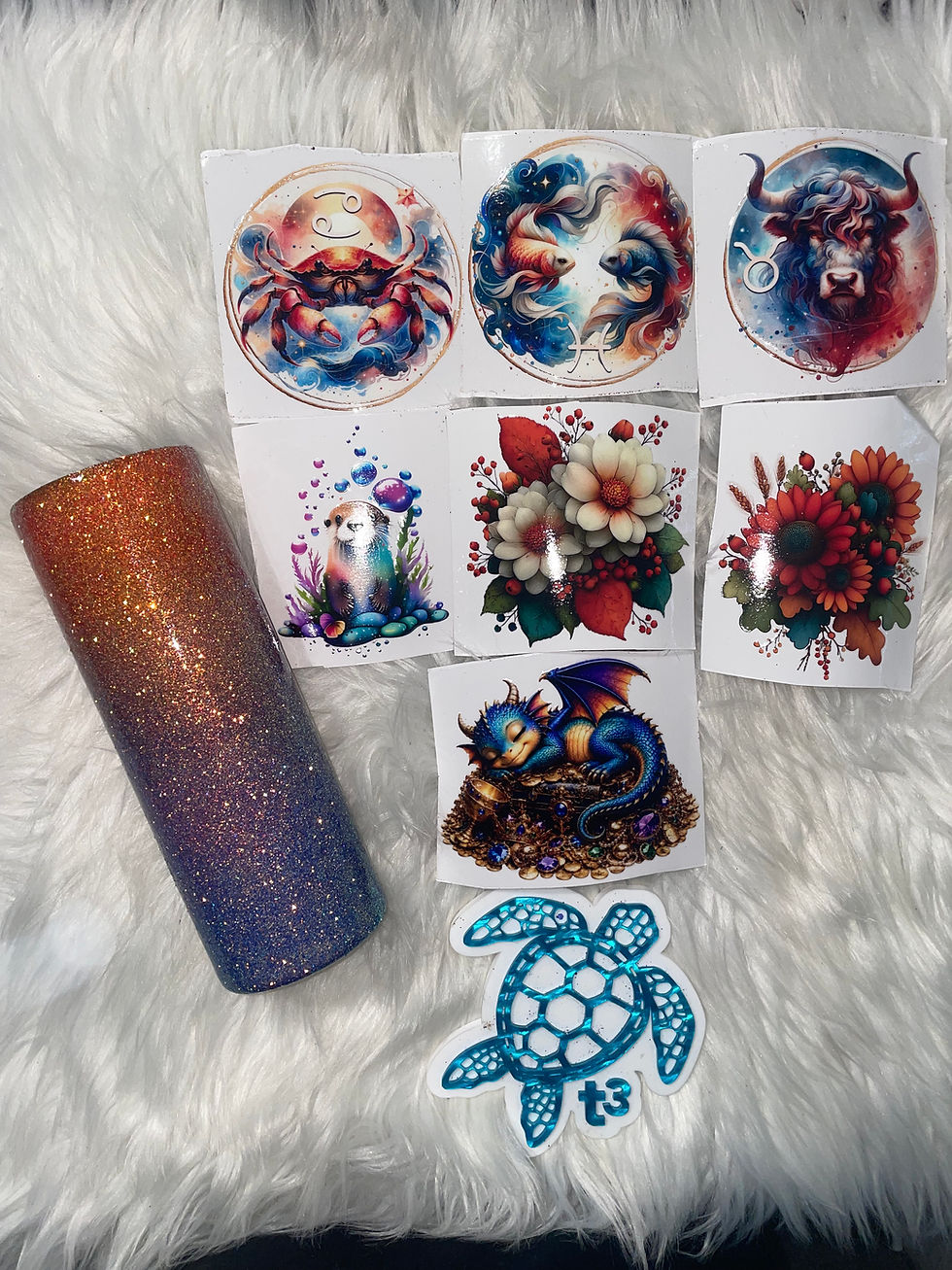 Thumbnail: 20oz Skinny - Night Time Crush Glitter Ombré 