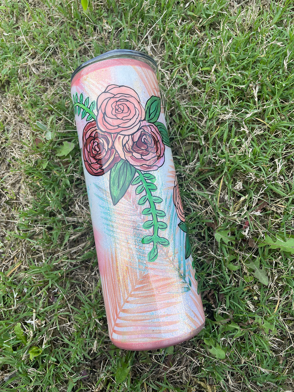 Thumbnail: 20oz Skinny - Hand Painted Roses