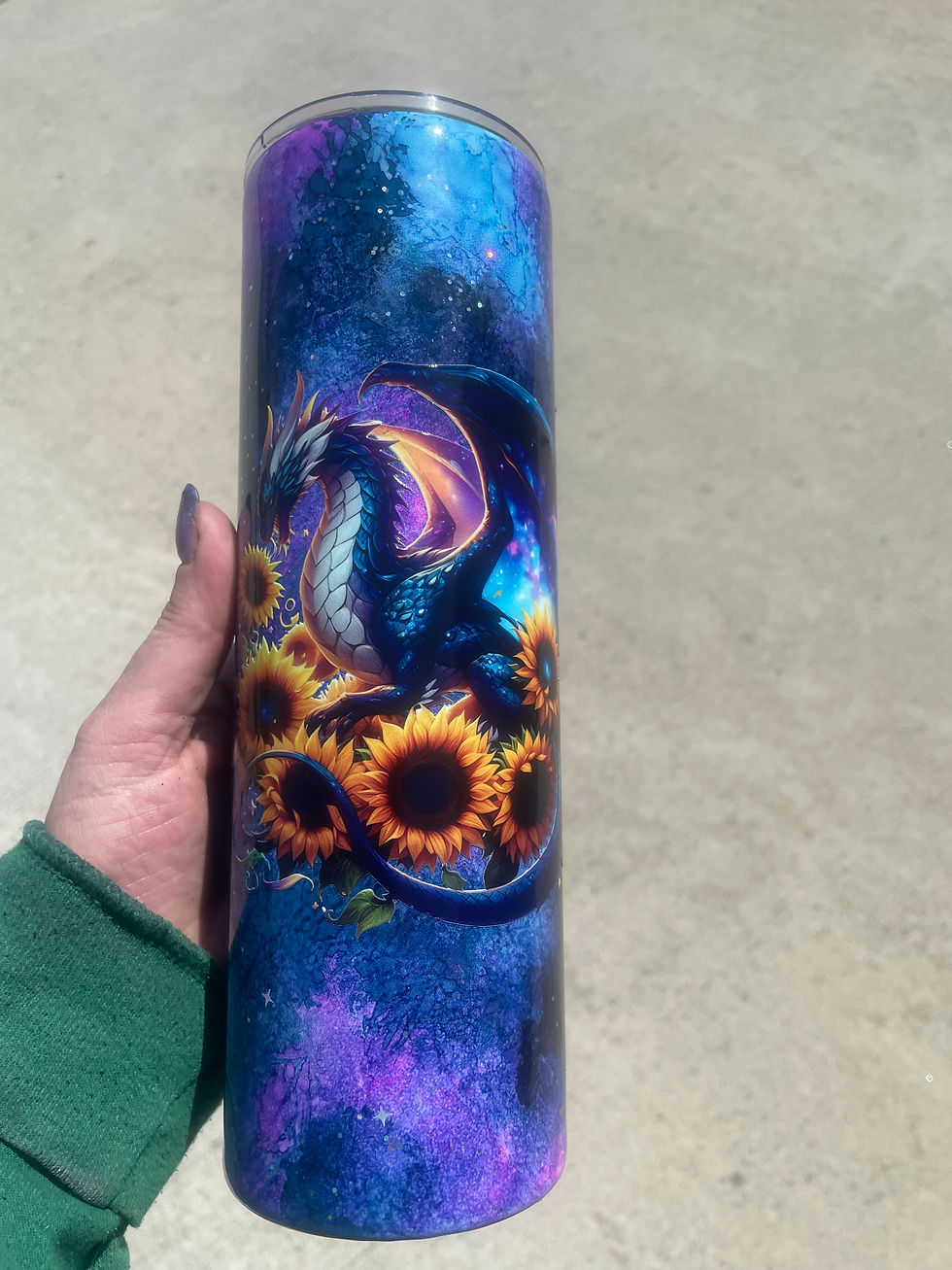 Thumbnail: 30oz Skinny - Galaxy Sunflower Dragon