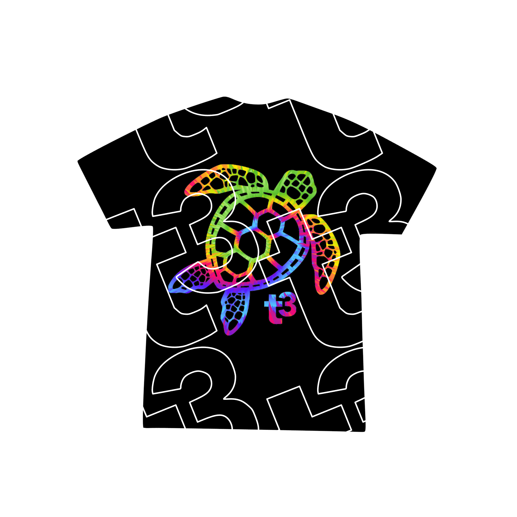 Tie Dye OG Turtle Logo - T3  T-Shirt