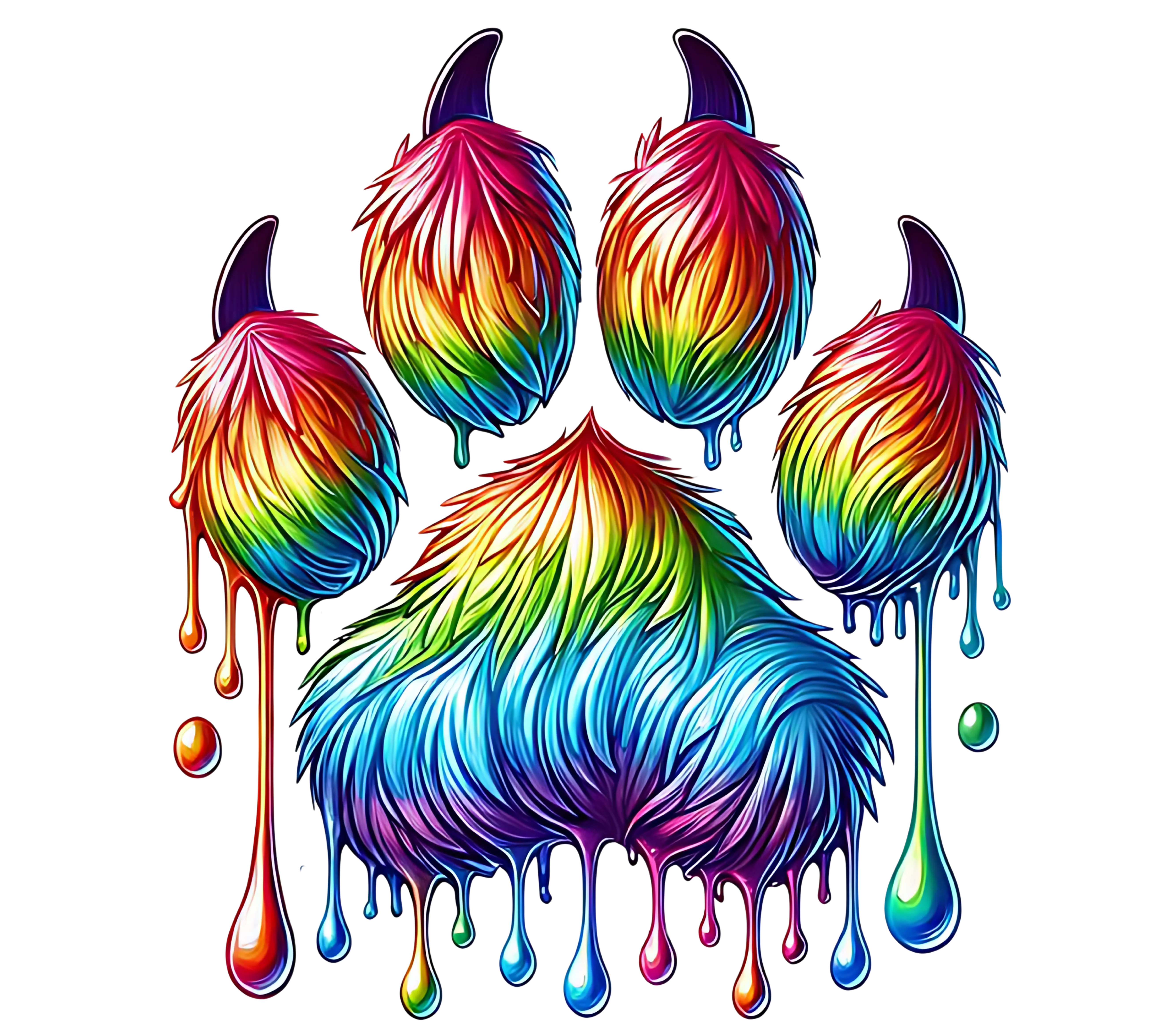 Rainbow Paw Print
