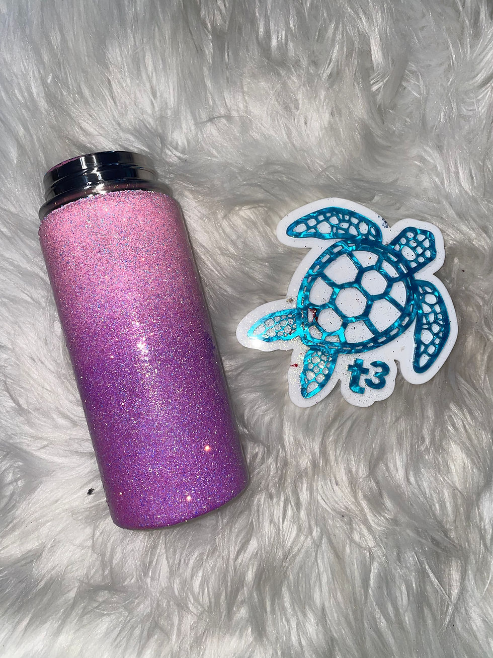 Thumbnail: 18oz Hydro - Pink/Purple Glitter Ombré T3FU
