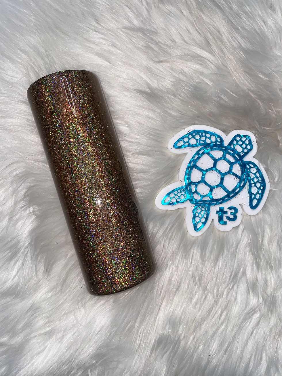 Thumbnail: 20oz Skinny -  Gold Holographic Glitter Burnish