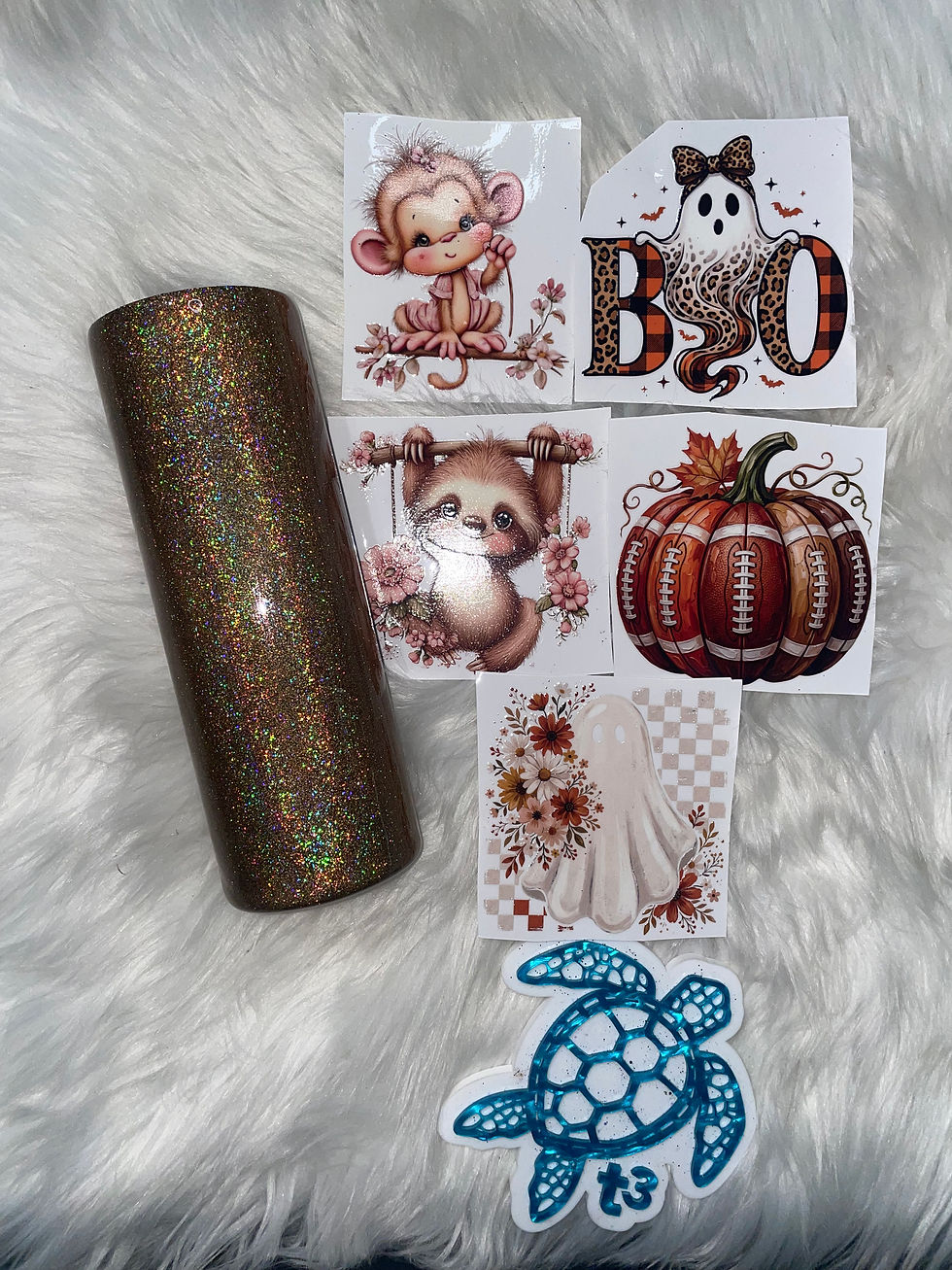 Thumbnail: 20oz Skinny -  Gold Holographic Glitter Burnish