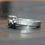 Miniatura: Hand Forged .80 Ct Light Blue Moissanite 18K Gold And Sterling Silver Sz 7