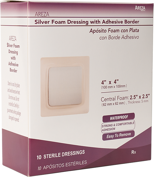 areza silver foam dressing Amazon.com: Areza Silver Calcium Alginate Antibacterial Wound Dressing Pads Sterile, Non-Stick, Highly Absorbent; for Wound Drainage & Infection Risk (4.254.25, 20-Pack per Box), 1 Box : Everything Else