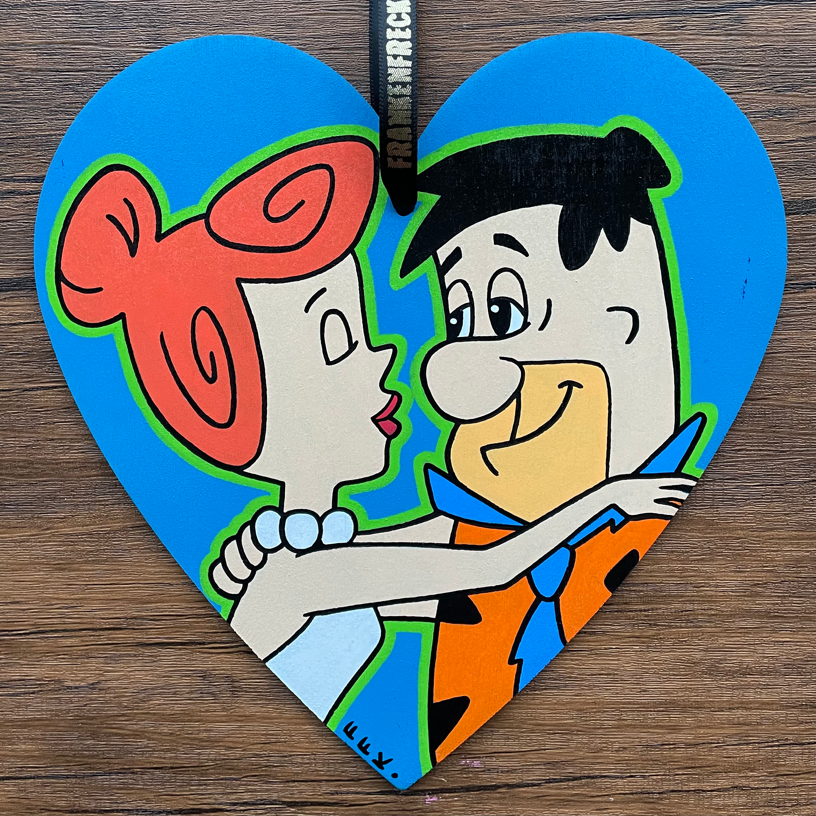 Flinstones Wooden Heart Plaque