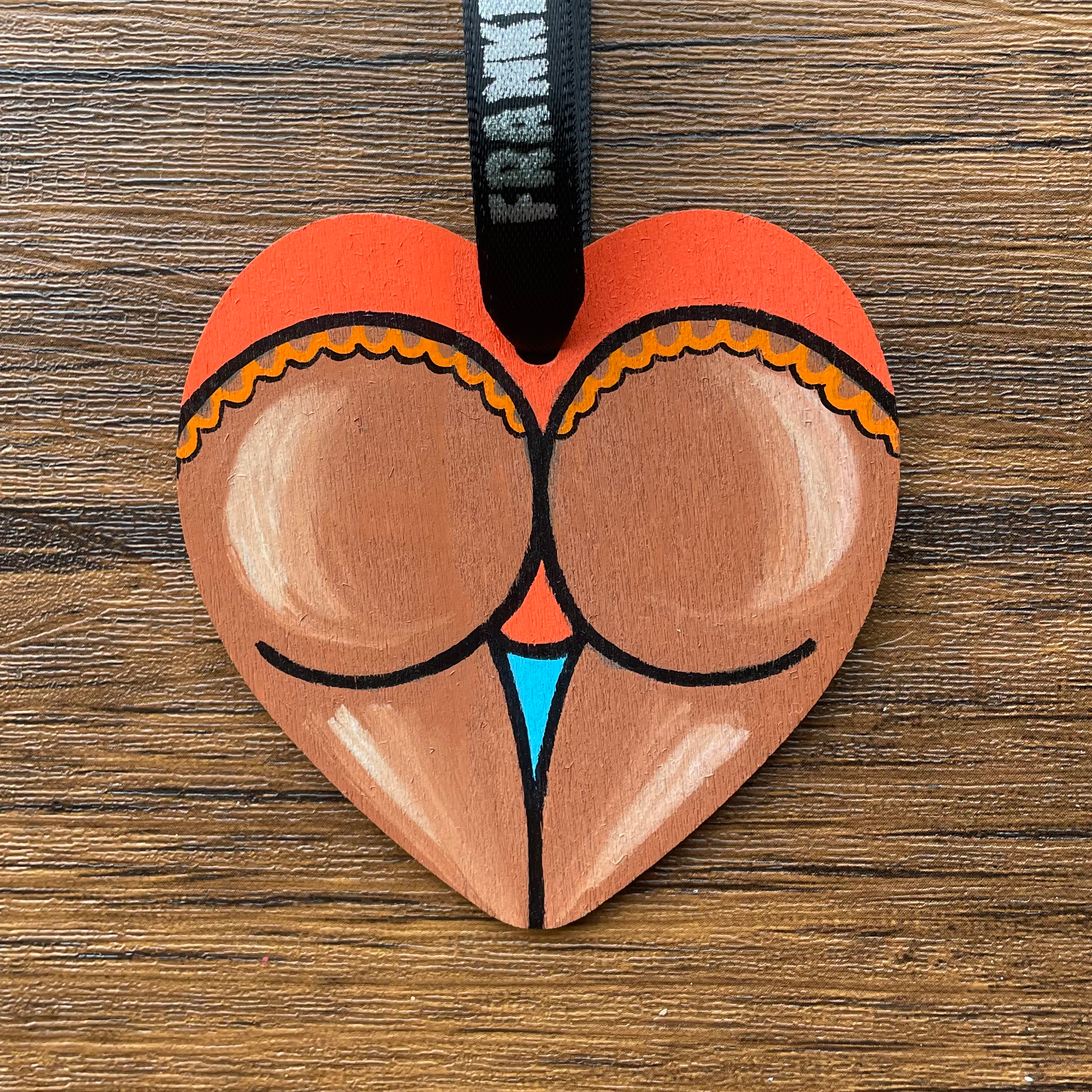 Orange Undies Wooden Hanger