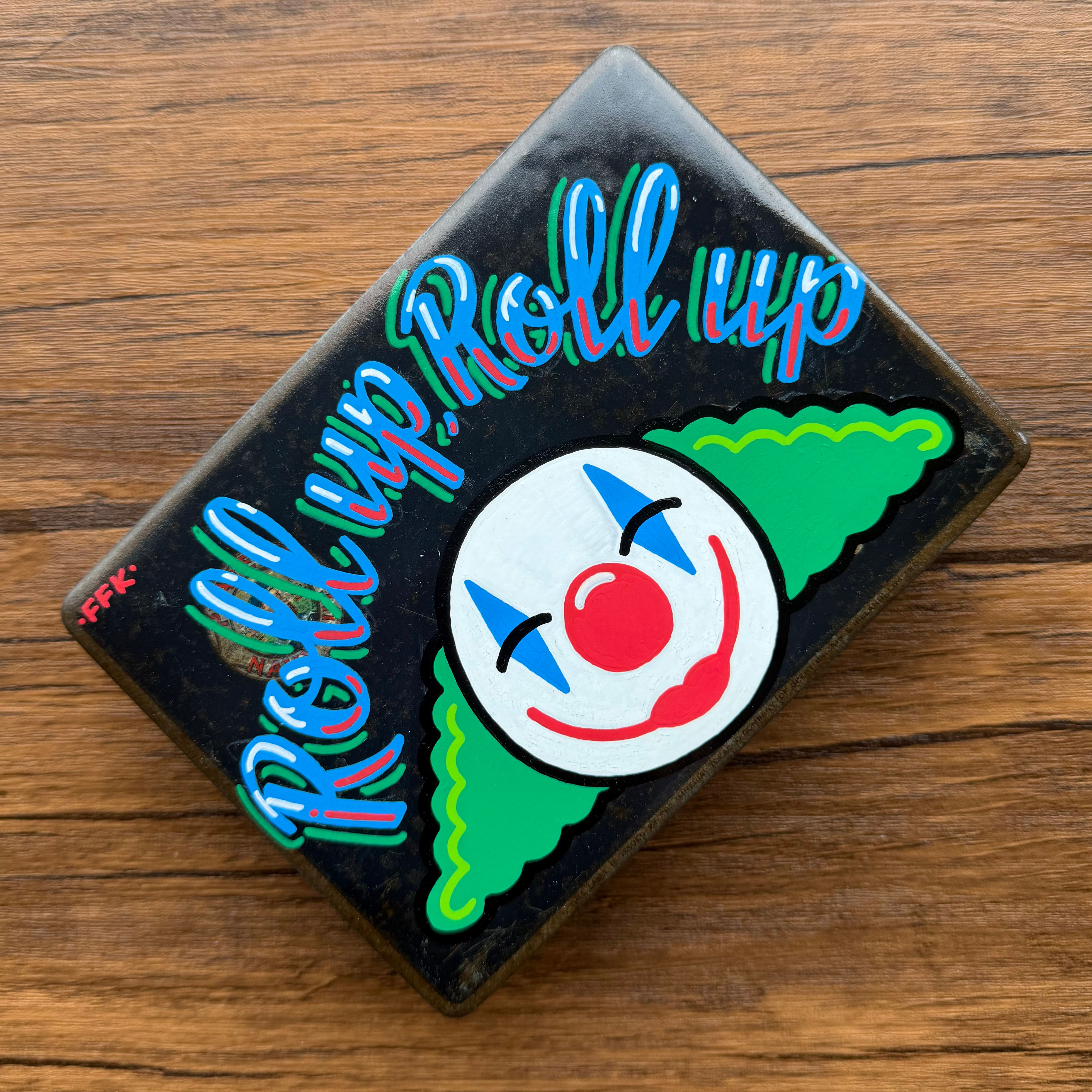 Roll Up Clown Vintage Tin