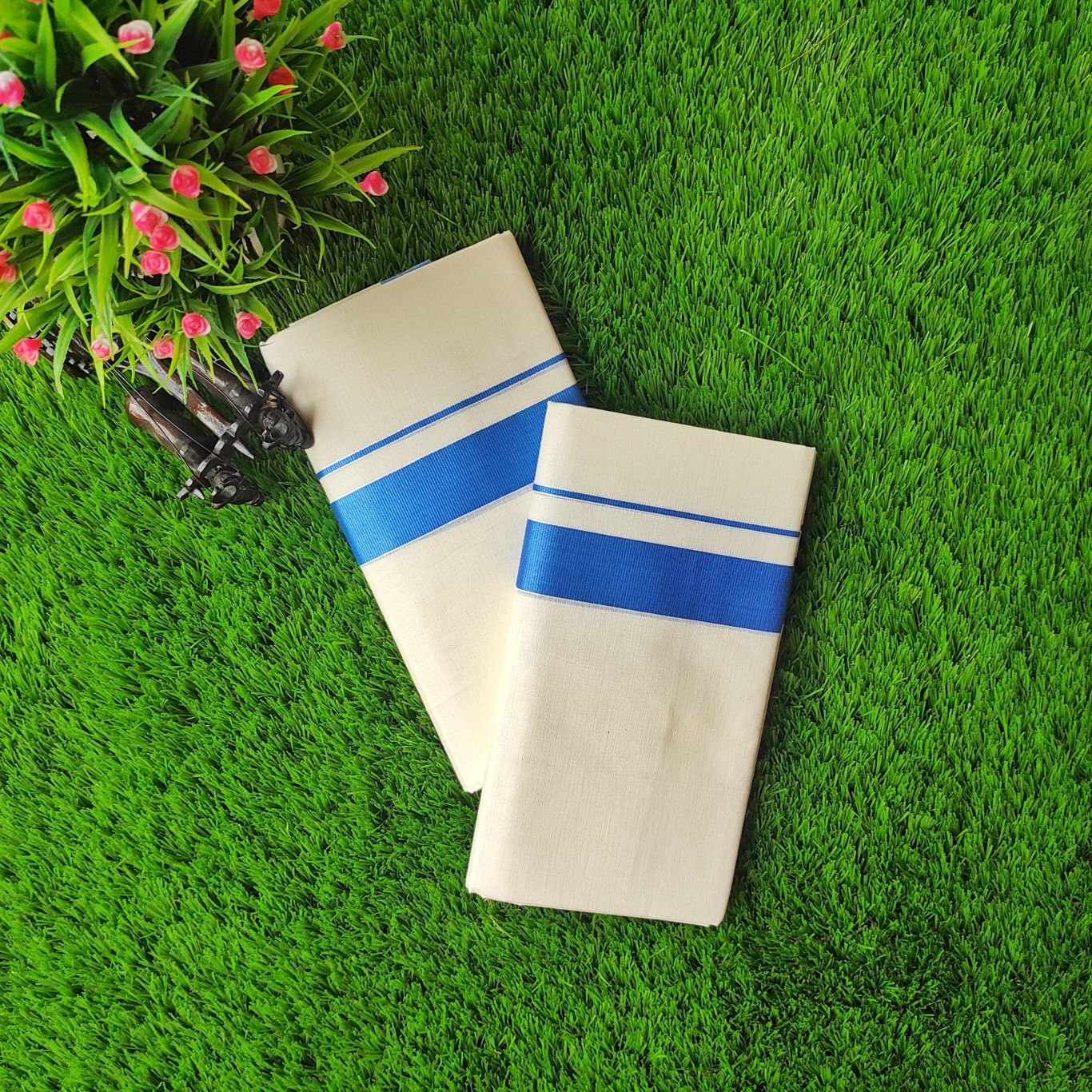 Blue Katti Kara Special Double Mundu Dhoti