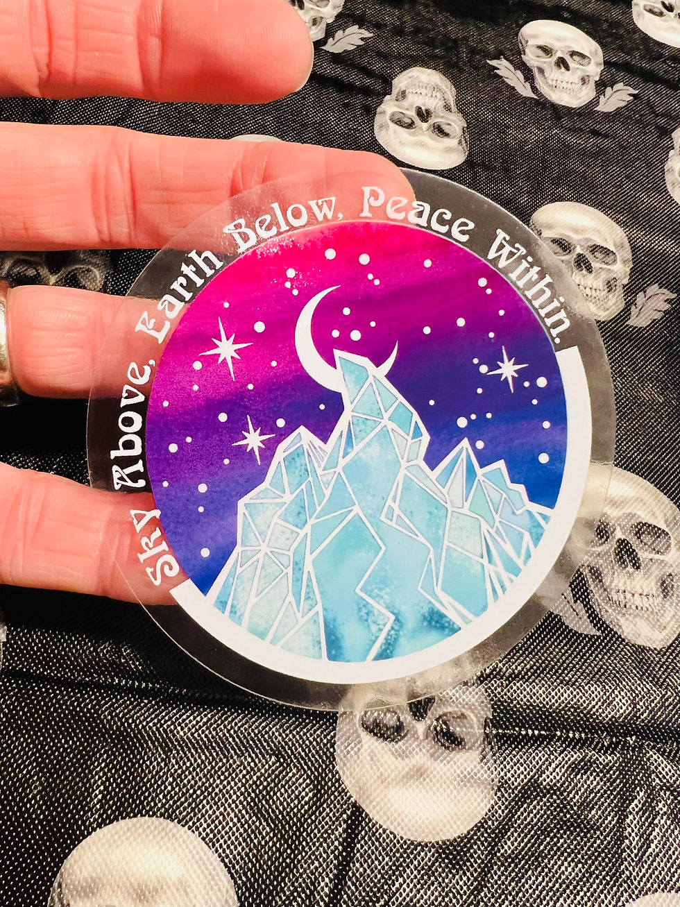 Crystals Moon Celestial Sticker - Sky Above Earth Below Peace Within Sticker