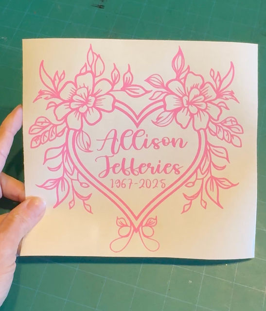 Heart & Flowers Memorial Decals - Missed Loved Ones car truck window laptop