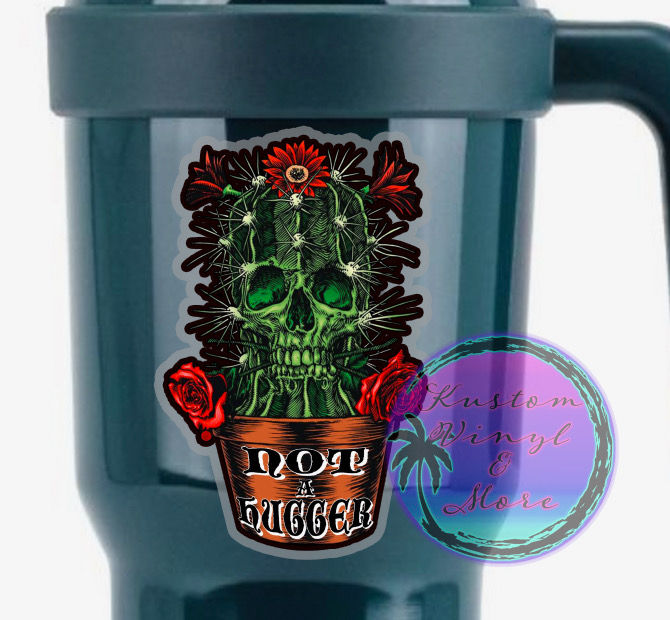 Skull Cactus Sticker - Not a Hugger