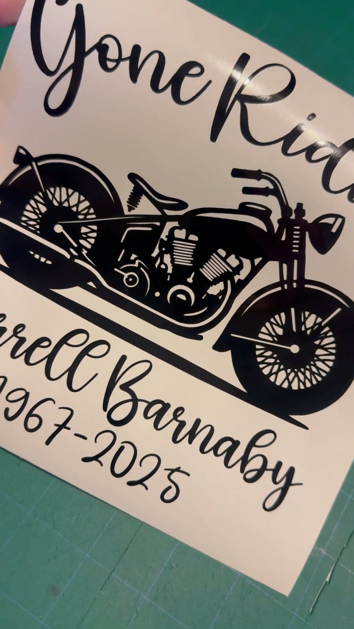 Gone Riding Memorial Decals -Classic Bobber Motorcycle Decals car truck window laptop
