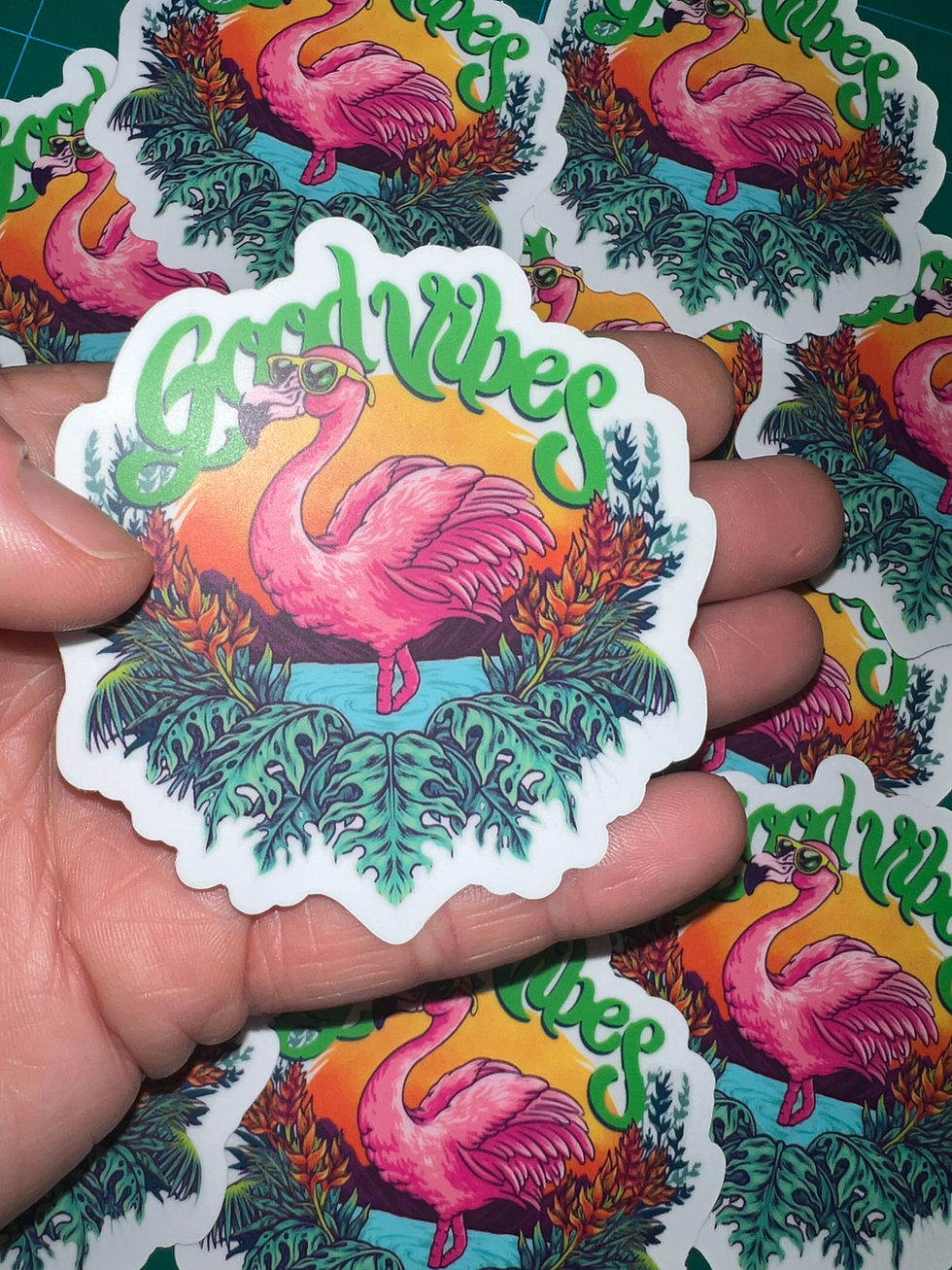 Good Vibes Flamingo Sticker