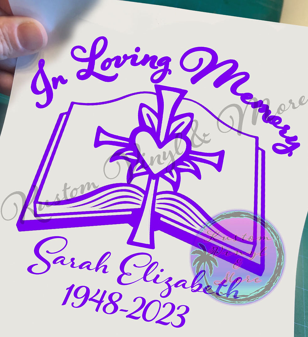 Thumbnail: In Loving Memory Cross and Bible Memorial Decals - Missed Loved Ones car truck window laptop