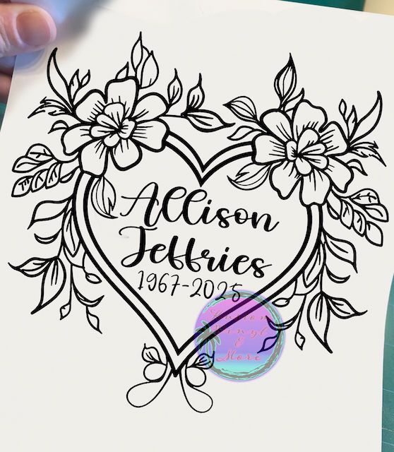 Thumbnail: Heart & Flowers Memorial Decals - Missed Loved Ones car truck window laptop