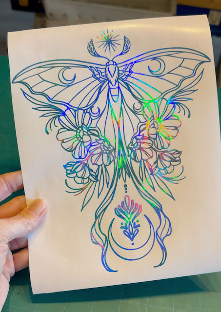 Thumbnail: Mystical Moon Moth Decal - Celestial Floral Butterfly - Vinyl  Car Truck Window Tumbler Motorcycle Journal