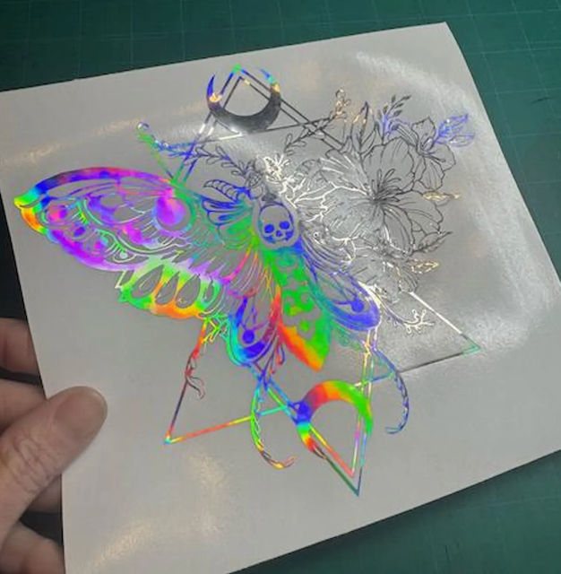Thumbnail: Geometric Floral DeathsHead Moth  - Moon Phases vinyl car laptop window