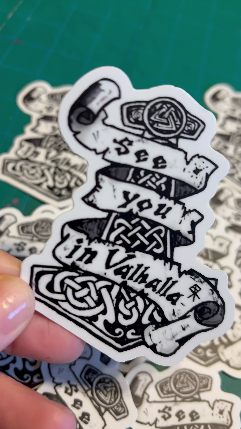 Norse Viking Mjolnir Sticker - "SeeYou in Valhalla"