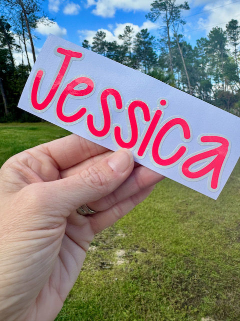 Custom Name Stickers - Hand Written Font Decal - Laptop Water Bottle Cups Tumblers