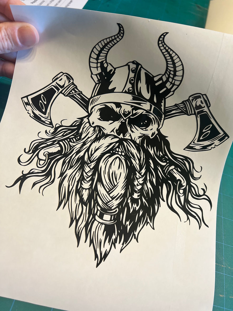 Viking Skull Warrior Odin Sticker  - Norse Sticker Decal