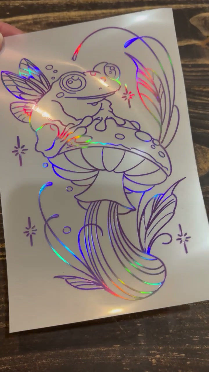 Butterfly Frog Mushroom Decal -  Butterfly Frog Mushroom car laptop window