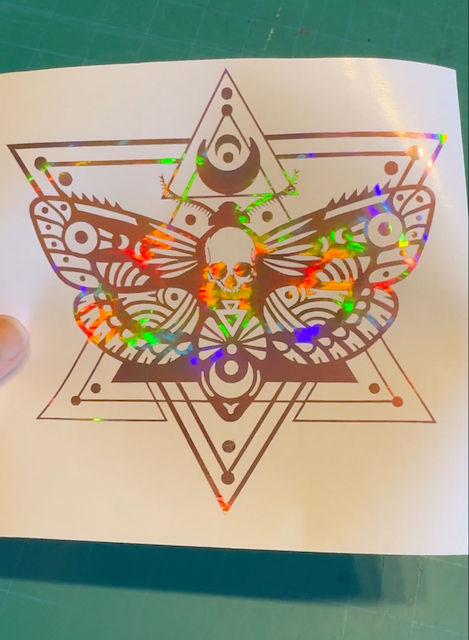 Thumbnail: Deaths Head Moth Decal #2 - Geometric Moon Phases vinyl car laptop window