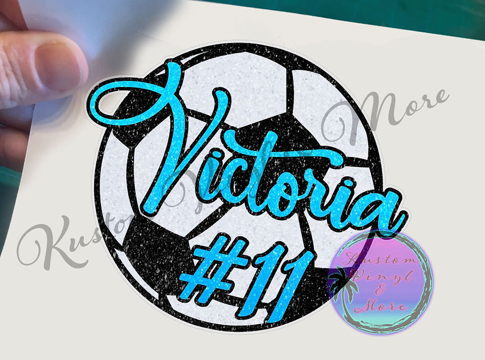 Custom Glitter Soccer Team Stickers - Player's Name & Number