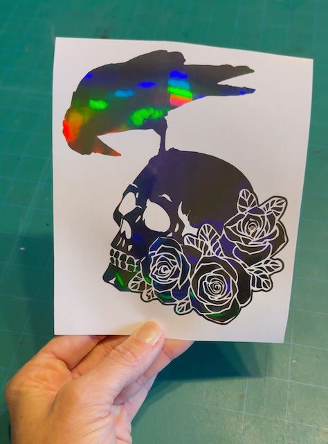 Thumbnail: Crow Skull & Roses Decal Car Laptop Motorcycle Tumbler Window