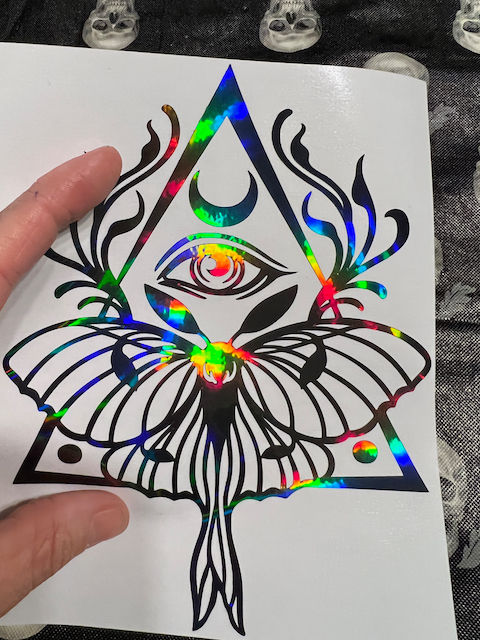 Thumbnail: Geometric Lunar Moth Moon Eye of Providence Decal Car Truck Window Tumbler Motorcycle Journal