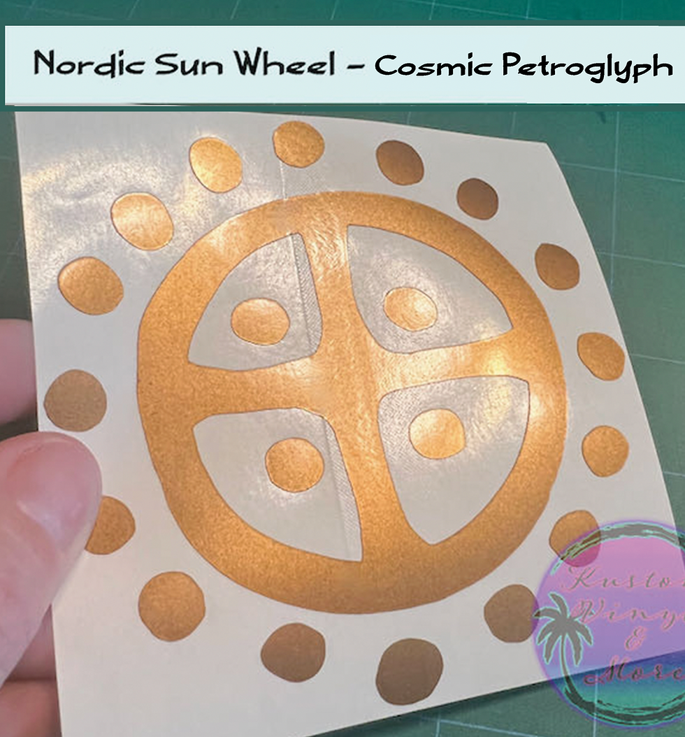 Nordic Sun Wheel Decal - Ancient Petroglyph Sticker - Invoke Cosmic Powers