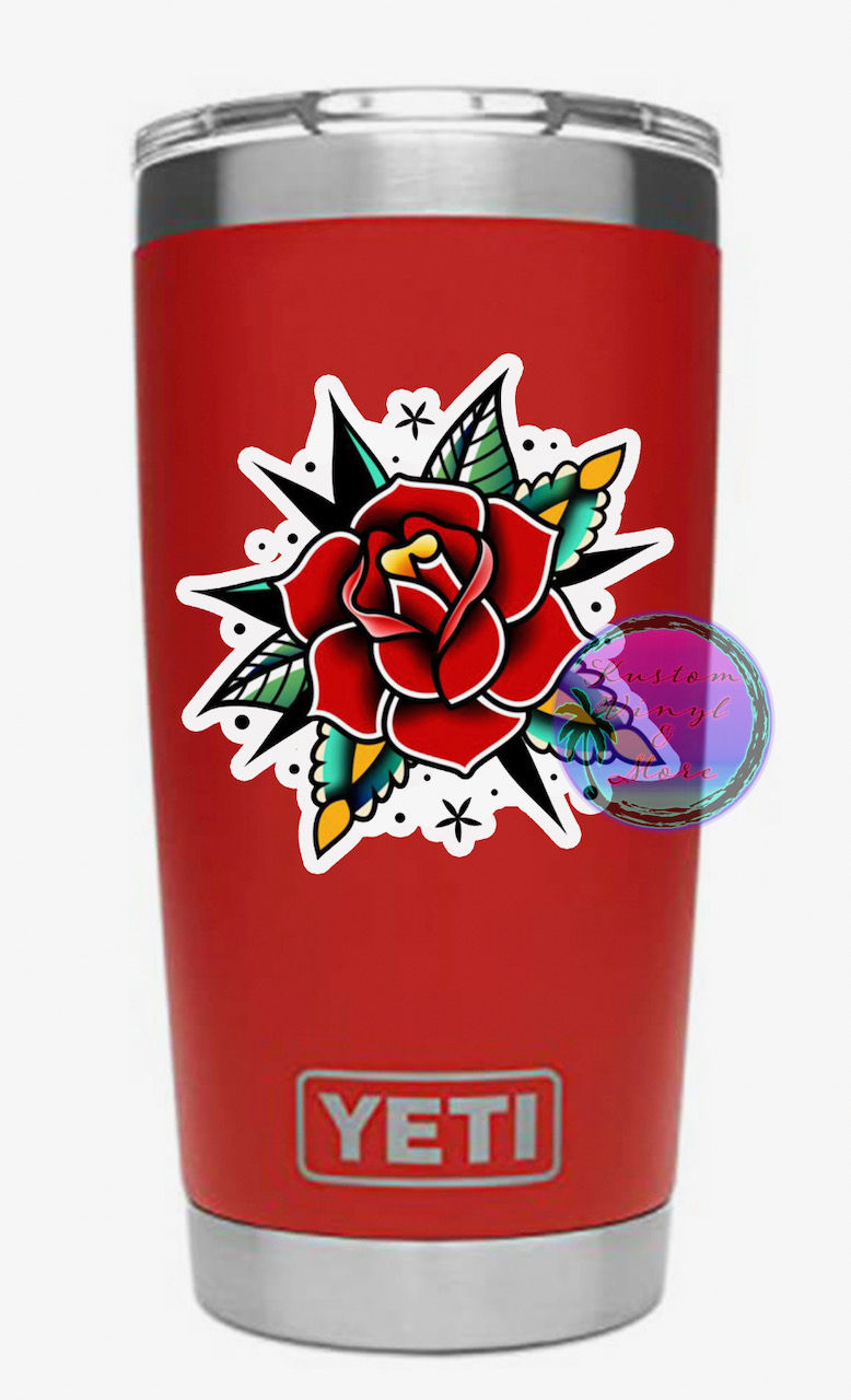 Thumbnail: Tattoo Flower Sticker   -  American Traditional Tattoo