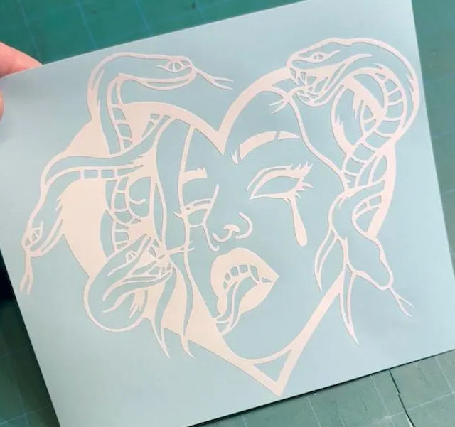 Thumbnail: Medusa Heart Decal car truck laptop window sticker