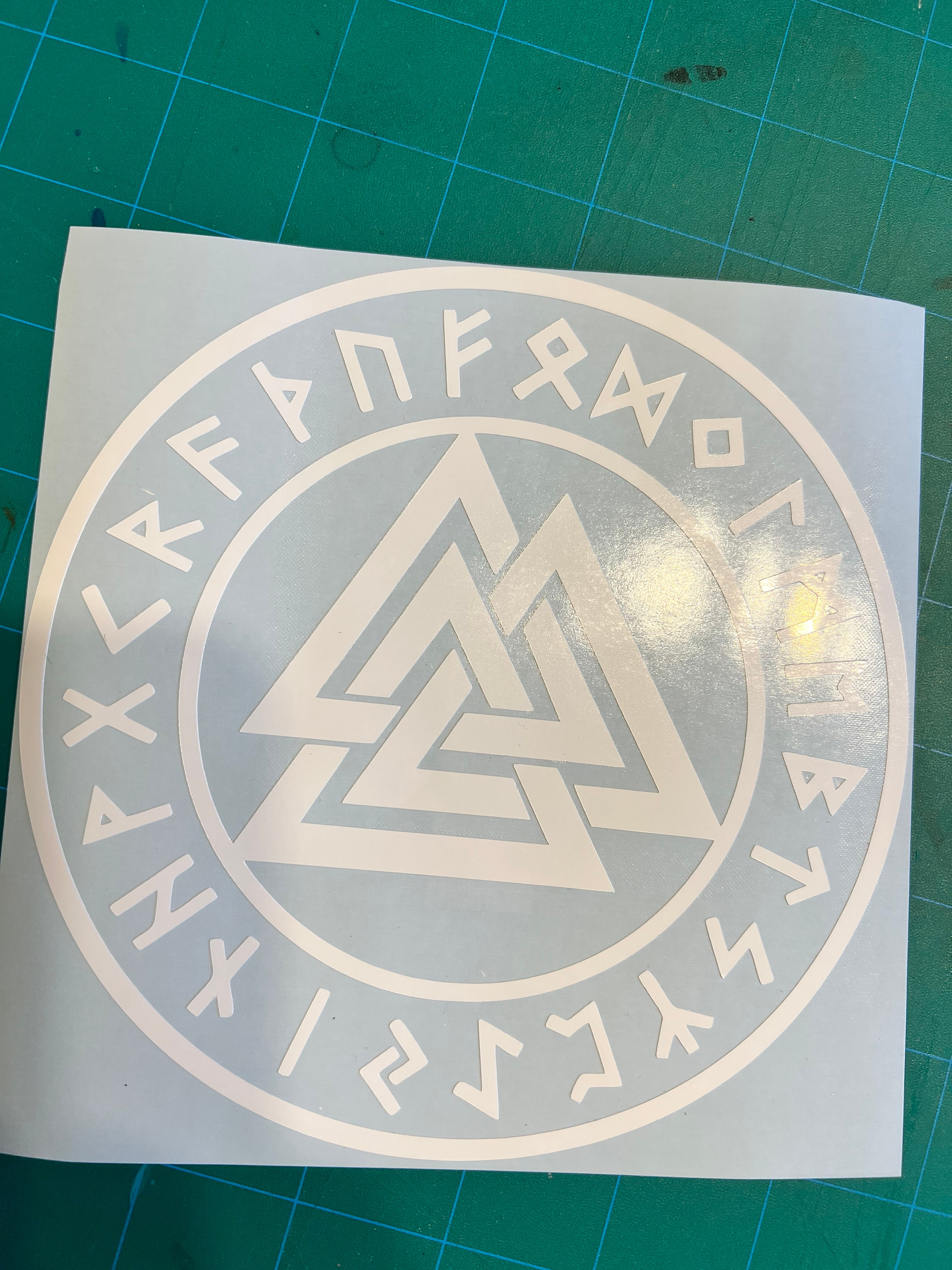Valknut Decal - Norse Celtic Symbol Sticker - Futhark Runes