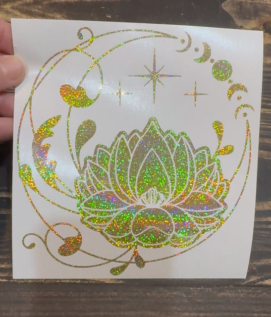 Lotus Flower Moon Phases Decal Car Truck Window Tumbler Motorcycle Journal