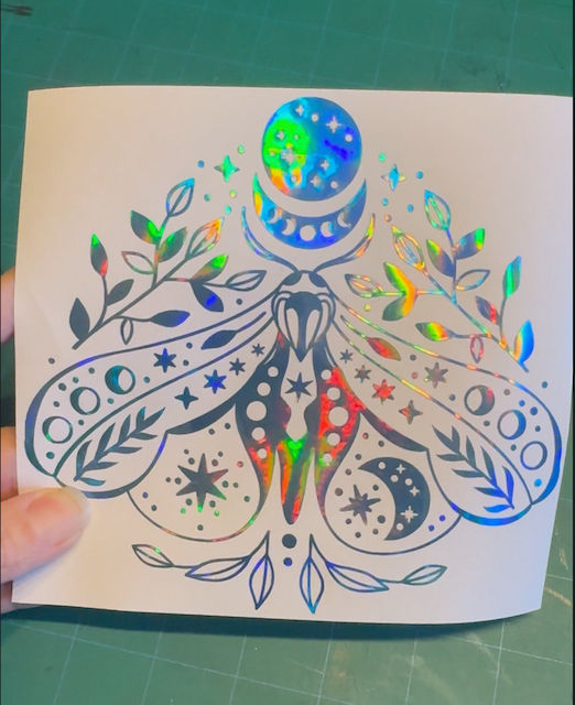 Mystical Moon Moth Decal - #6 Celestial Butterfly Moon Phases Car Truck Window Tumbler Motorcycle Journal