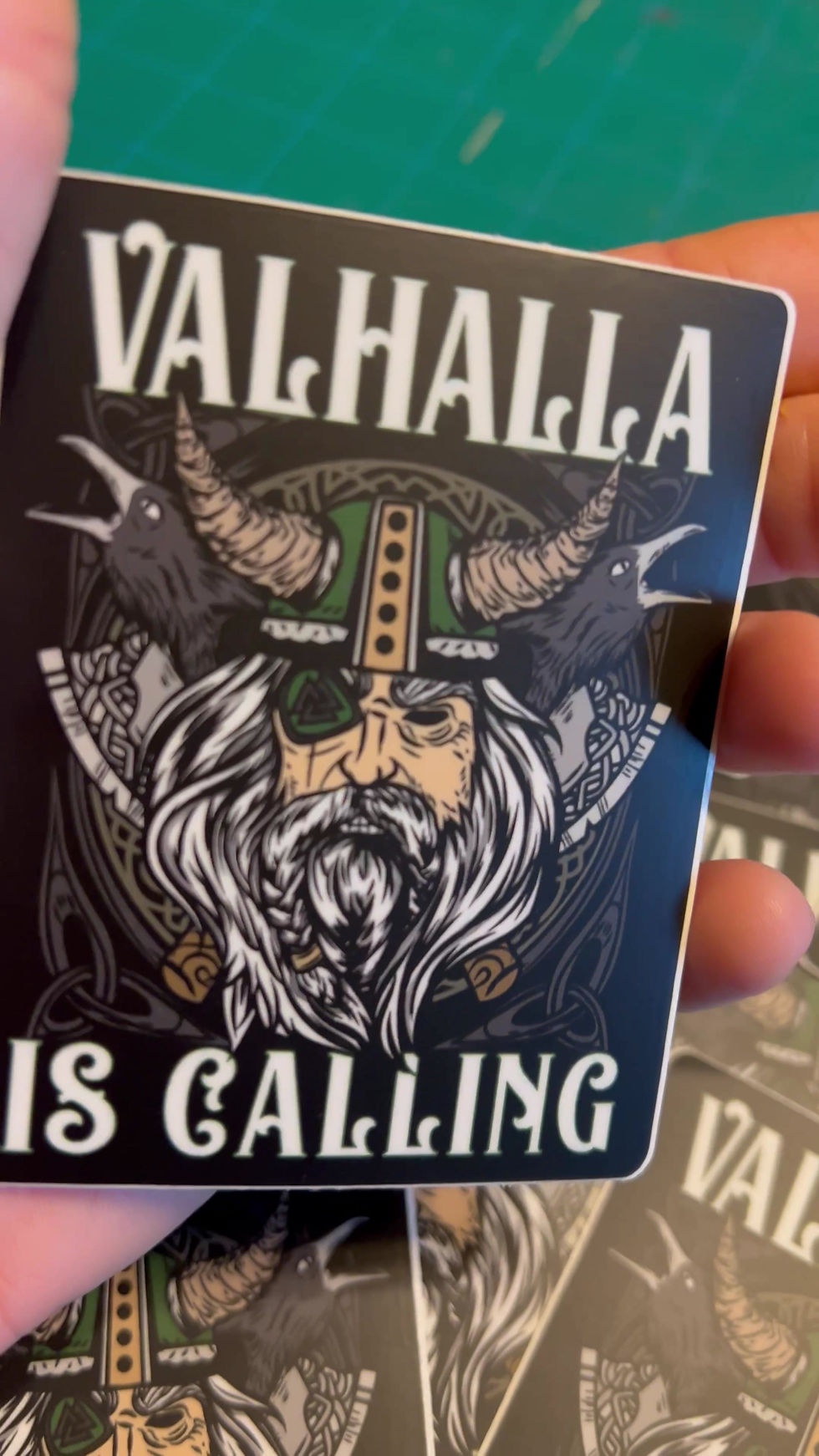 Viking Norse Sticker - Valhalla is Calling Huginn Huninn Ravens Odin Thor Pagan Mythology Decals