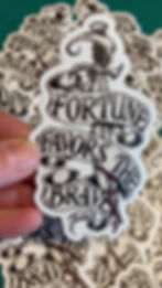 Fortune Favors the Brave Sticker - Illustration Dagger & Banner