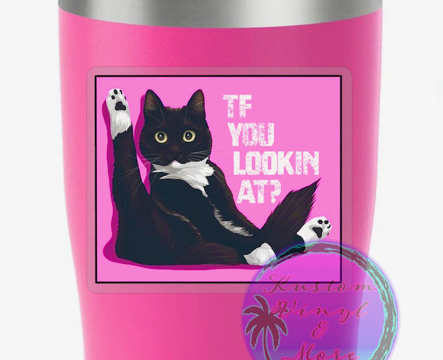 Thumbnail: Funny Cat Sticker - The Fuck You Lookin at? Stickers
