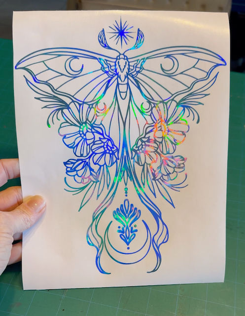 Thumbnail: Mystical Moon Moth Decal - Celestial Floral Butterfly - Vinyl  Car Truck Window Tumbler Motorcycle Journal