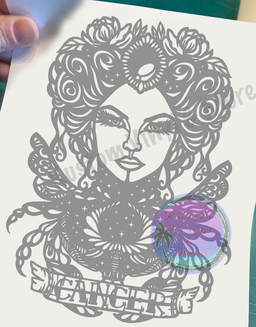 Cancer Zodiac Sign  - Goddess Astrology  Horoscope Vinyl Decals