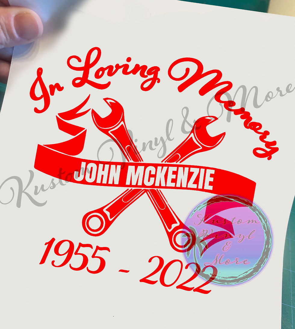In Loving Memory Mechanic Memorial Decals - Missed Loved Ones car truck window laptop