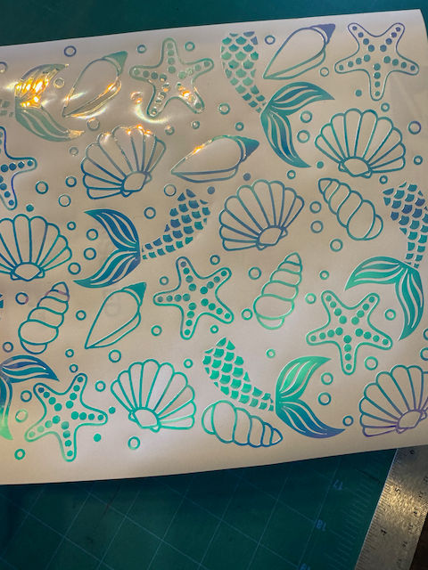 Thumbnail: Gas Tank Lid Decals - Mermaid Tails & Seashells
