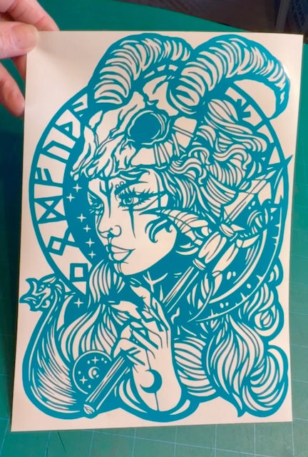 Viking Valkyrie Decal - Futhark Runes Norse Mythology