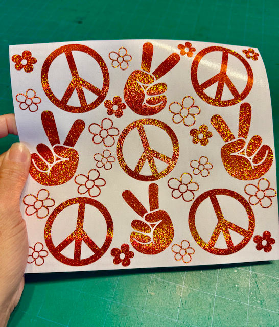 Gas Tank Lid Decals  - Let Them Peace Signs & Flowers
