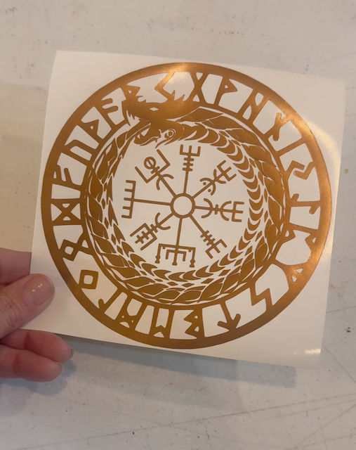 Thumbnail: Norse Jormungandr Vegvisir Decal - Viking Futhark Runes Sticker
