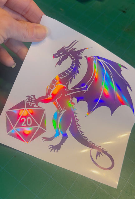Thumbnail: DND Dragon Decal - D20 Dice Diecar truck laptop window sticker