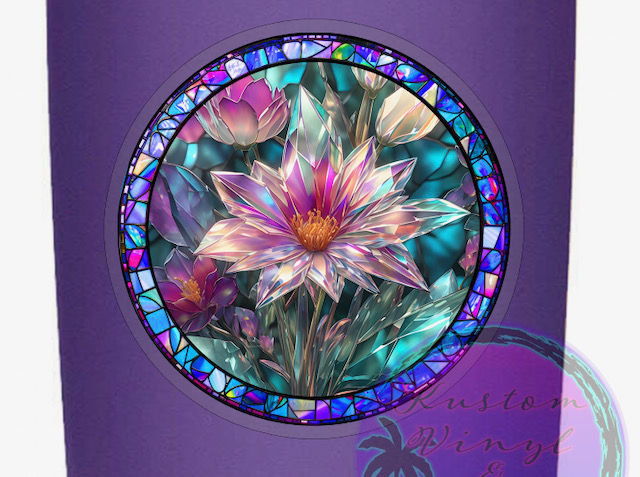 Thumbnail: Lotus Flowers Stickers - #7 Stained Glass Art